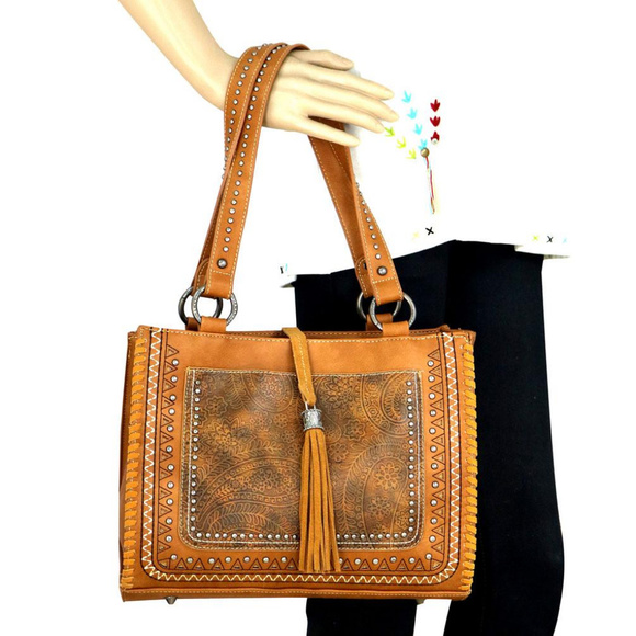 Montana West Tooled Concealed Carry Tote+ Wallet - Picture 8 of 8